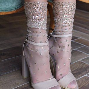 Lirika Matoshi Cascading Shimmer Socks in Gold